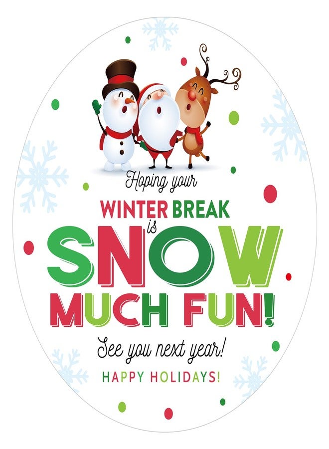 Anwyll Happy Holidays Stickers - 120Pcs 2Inch Holiday Envelope Seal Label Sticker Self Adhesive Merry Christmas Gift Stickers Hope Your Winter Break is Snow Much Fun Sticker for Card Student Teacher - Image 1